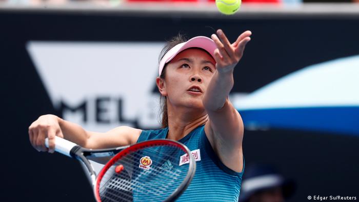 Chinese tennis player Peng Shuai in action 