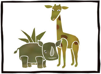 Giraffe und Nashorn – ein Märchen aus Tansania in Afrika. Ausgesucht von Eva Klaue-Machangu (Grafik: Ulla Schmidt)