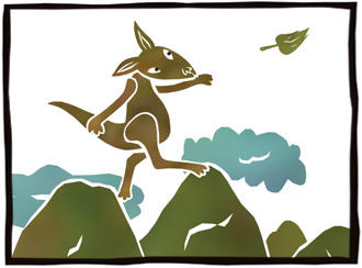 Das erste Känguruh – ein Märchen aus Australien. Grafik: Ulla Schmidt