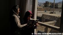 Hawa, 20, a third-year Russian literature student at the Burhanuddin Rabbani University (which was renamed by the Taliban to Kabul Education University), reads a book with her sister on a windowsill at their home in Kabul, Afghanistan, October 23, 2021. Like hundreds of thousands of other Afghan girls and young women, Hawa has not been allowed to return to her studies since the Taliban seized power in mid-August. We are not born to sit at home, she told Reuters If we can nurture babies we can provide for our families too. In this situation, I do not see my dreams coming true. REUTERS/Zohra Bensemra SEARCH BENSEMRA EDUCATION FOR THIS STORY. SEARCH WIDER IMAGE FOR ALL STORIES TPX IMAGES OF THE DAY
Whole story: https://reut.rs/3oGHXQR