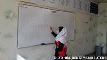 Hadia, 10, a 4th grade primary school student, solves a mathematical equation on a whiteboard in a classroom in Kabul, Afghanistan, October 26, 2021. The hardline Islamist Taliban movement, which stormed to power earlier this year after ousting the Western-backed government, has allowed all boys and younger girls back to class, but has not let girls attend secondary school. I'm in the 4th grade. I want to be a doctor, but if in two years' time I am not be allowed to continue my studies like my sister, I won't be able to fulfil my dream, said Hadia. That already scares me. REUTERS/Zohra Bensemra SEARCH BENSEMRA EDUCATION FOR THIS STORY. SEARCH WIDER IMAGE FOR ALL STORIES
Whole story: https://reut.rs/3oGHXQR