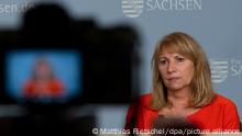 Petra Köpping, SPD, Ministerin für Soziales in Sachsen, informiert auf einer Pressekonferenz die Medien über die aktuelle Situation und weitere Entwicklung der Corona-Pandemie in Sachsen.