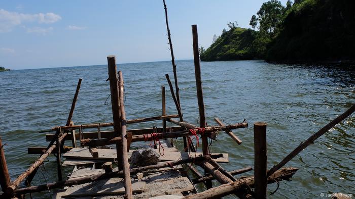 A wooden structure on Lake Kivu, the Democratic Republic of Congo