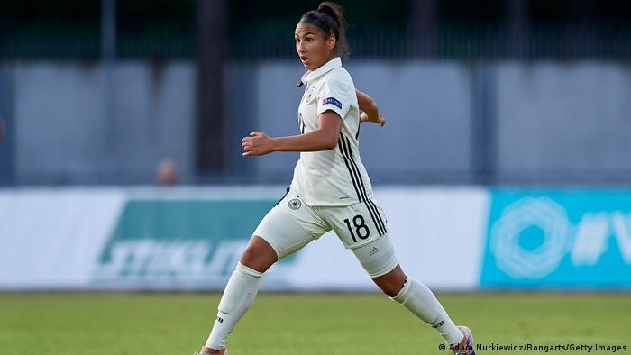 Miray Cin in action for Germany's under-17s back in 2018.