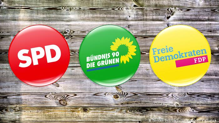 Nombres, logos y colores de la virtual coalición tripartita del próximo gobierno alemán