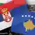 Flags of Serbia and Kosovo