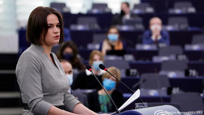 Straßburg EU-Parlament Rede Swetlana Tichanowskaja Belarus