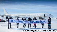 Avión Airbus A340 aterriza por primera vez en la Antártida