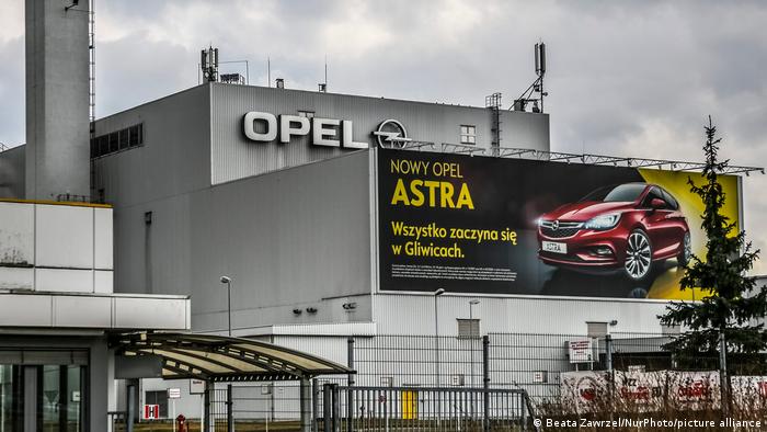 An outside view of the Opel car factory in Gliwice, Poland, on March 7, 2017.