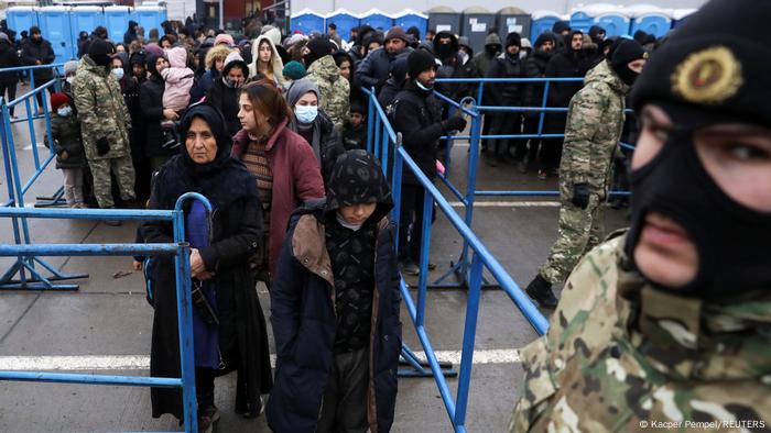 Belarus migrants in the border area with Poland