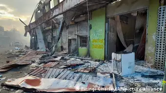 Salomonen Unruhen l beschädigte Geschäfte in Chinatown, Honiara