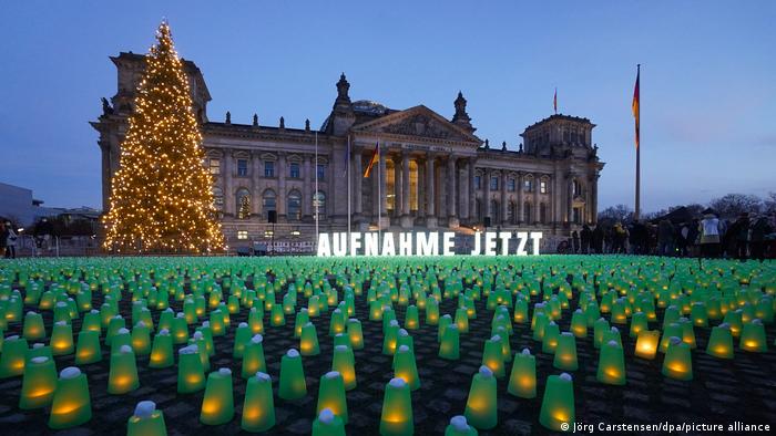Deutschland Aktion für Aufnahme Geflüchteter in Berlin