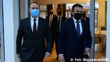 Der Präsident der Partei Alternative Afrim Gashi und Premierminister von Nordmazedonien Zoran Zaev.
29.11.2021
Skopje, Nordmazedonien
DW, Petr Stojanovski