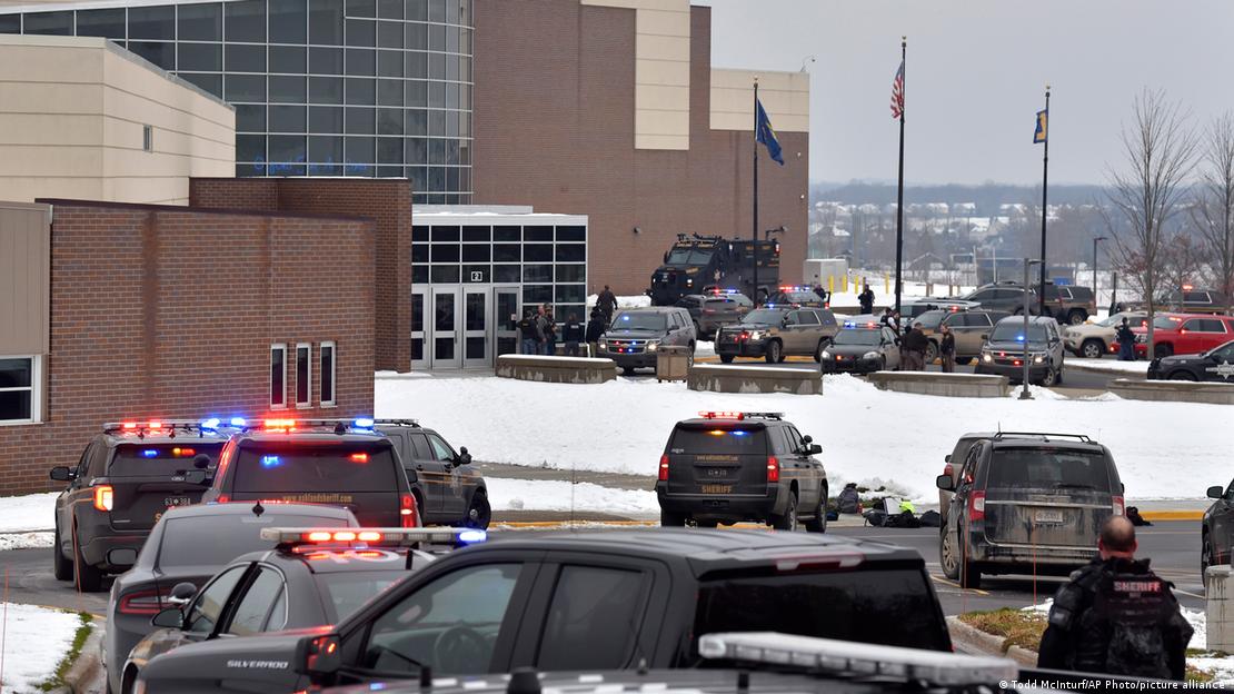 Police cars outside a school