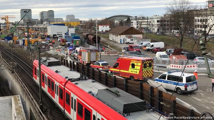 Explosión en vías ferroviarias de Múnich.