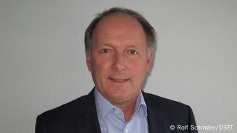 Rolf Schrader looking straight into the camera