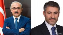 Alter (Lütfi Elvan, links) und neuer (Nureddin Nebati, rechts) Finanzminister der Türkei.
Quelle: ANKA