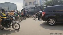 02.12.2021+++Douala in Kamerun. Eingang zum Hotel, in dem der Gegner Moise Kamto festgehalten wird.