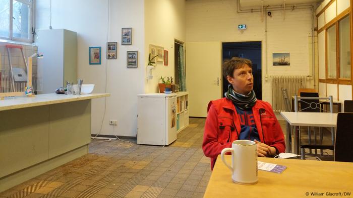 Martin Parlow inside the kitchen of the Berlin Caritas shelter where he works Martin Parlow inside the kitchen of the Berlin Caritas shelter where he works