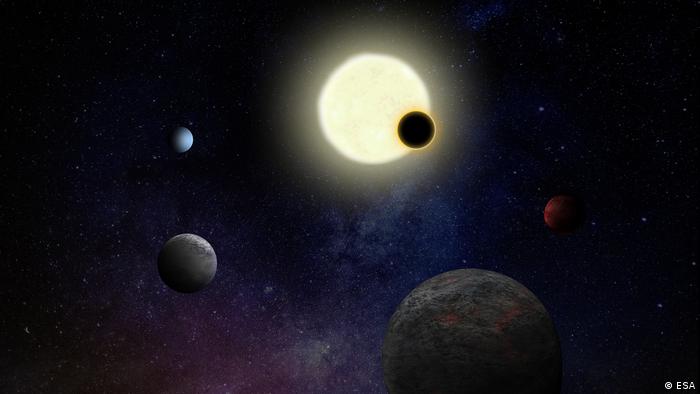 Artist impression of an exoplanet system