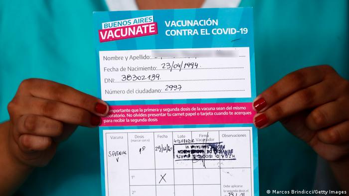 Certificado de vacunación Argentina