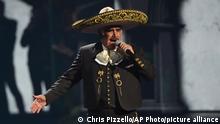 Vicente Fernandez performs a medley at the 20th Latin Grammy Awards on Thursday, Nov. 14, 2019, at the MGM Grand Garden Arena in Las Vegas. (AP Photo/Chris Pizzello)