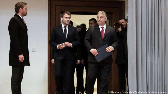 Ungarn Budapest | Pressekonferenz | Emmanuel Macron und Viktor Orban 