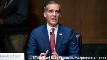 December 14, 2021, Washington, DC, United States: Washington, DC, United States: ERIC GARCETTI, nominee to be Ambassador to the Republic of India, speaking at a hearing of the Senate Foreign Relations Committee Hearing. (Credit Image: Â© Michael Brochstein/ZUMA Press Wire