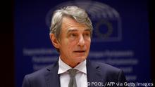 European Parliament President David Sassoli announces the 2020 EU Sakharov Prize at the European Parliament in Brussels on October 22, 2020. (Photo by FRANCOIS LENOIR / POOL / AFP) (Photo by FRANCOIS LENOIR/POOL/AFP via Getty Images)