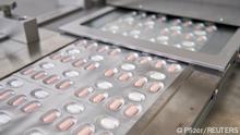 FILE PHOTO: Paxlovid, a Pfizer's coronavirus disease (COVID-19) pill, is seen manufactured in Ascoli, Italy, in this undated handout photo obtained by Reuters on November 16, 2021. Pfizer/Handout via REUTERS NO RESALES. NO ARCHIVES. THIS IMAGE HAS BEEN SUPPLIED BY A THIRD PARTY./File Photo