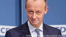 Friedrich Merz (CDU) steht nach der Bekanntgabe der Ergebnisse der CDU Mitgliederbefragung. Auf einem Parteitag der CDU im Januar 2022 soll der neue Bundesvorsitzende als Nachfolger von Armin Laschet von den Delegierten gewählt werden. +++ dpa-Bildfunk +++