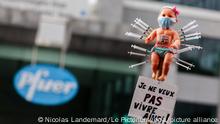 ©Nicolas Landemard / Le Pictorium/MAXPPP - Environ 1000 personnes (source police et organisation) se sont reunies ce jour dans la capitale belge et devant le siege du laboratoire Pfizer pour manifester contre le vaccin et le passe-sanitaire ou covid safe ticket mis en place en Belgique.