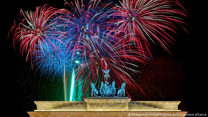 Fireworks at Brandenburg Gate, Berlin