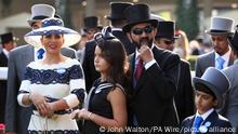 20.06.2017
Sheikh Mohammed bin Rashid Al Maktoum court case. File photo dated 20/6/2017 of Sheikh Mohammed bin Rashid Al Maktoum and Princess Haya bint Al Hussein of Jordan (left) with family in the winners enclosure during day one of Royal Ascot at Ascot Racecourse.The ruler of Dubai authorised the hacking of his former wife and her lawyers' phones with multi-million-pound spyware during a legal battle over their two children, the High Court has found. Sheikh Mohammed bin Rashid Al Maktoum, 72, gave his express or implied authority for the phone of his sixth wife Princess Haya Bint Al Hussein, 47, to be infiltrated with Pegasus spyware during the ongoing legal case, the court ruled. Issue date: Wednesday October 6, 2021. See PA story COURTS Sheikh. Photo credit should read: John Walton/PA Wire URN:62908711