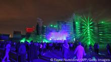 People attend the Soundstorm music festival, organized by MDLBEAST, in Banban on the outskirts of the Saudi capital Riyadh on December 16, 2021. (Photo by Fayez Nureldine / AFP) (Photo by FAYEZ NURELDINE/AFP via Getty Images)