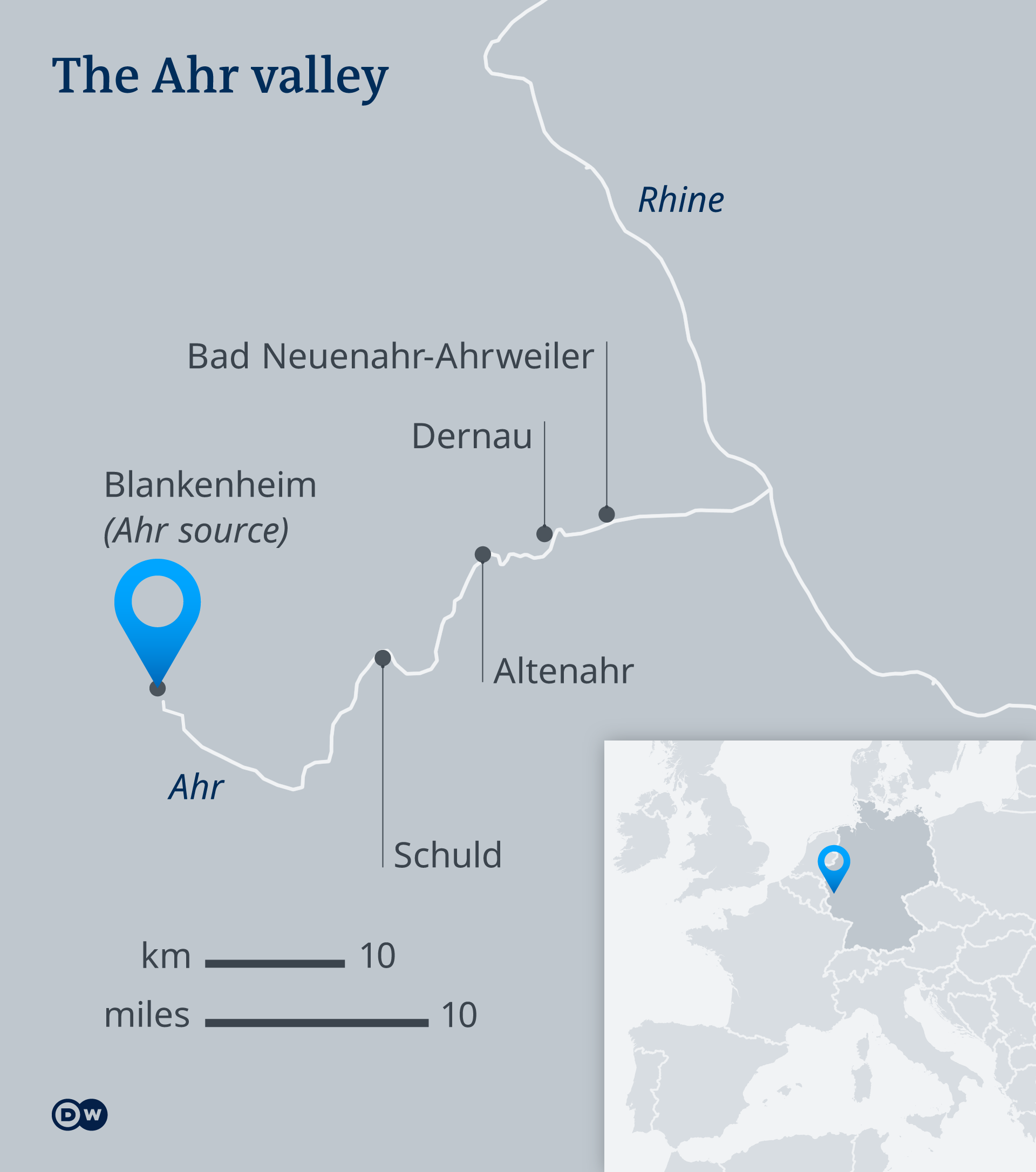 Carte de la vallée de l'Ahr