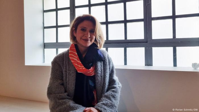 One of the curators of the exhibition, art historian Thouli Misirloglou One of the curators of the exhibition, art historian Thouli Misirloglou