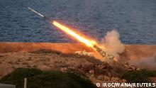 A missile is launched during a joint exercise called the 'Great Prophet 17', in the southwest of Iran, in this picture obtained on December 22, 2021. IRGC/WANA (West Asia News Agency)/Handout via REUTERS ATTENTION EDITORS - THIS IMAGE HAS BEEN SUPPLIED BY A THIRD PARTY 