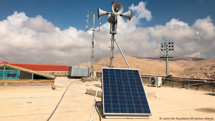 A solar panel in the desert 