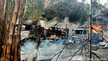 +++24.12.2021+++Myanmar+++
In this photo provided by the Karenni Nationalities Defense Force (KNDF), smokes and flames billow from vehicles in Hpruso township, Kayah state, Myanmar, Friday, Dec. 24, 2021. Myanmar government troops rounded up villagers, some believed to be women and children, fatally shot more than 30 and set the bodies on fire, a witness and other reports said Saturday. (KNDF via AP)