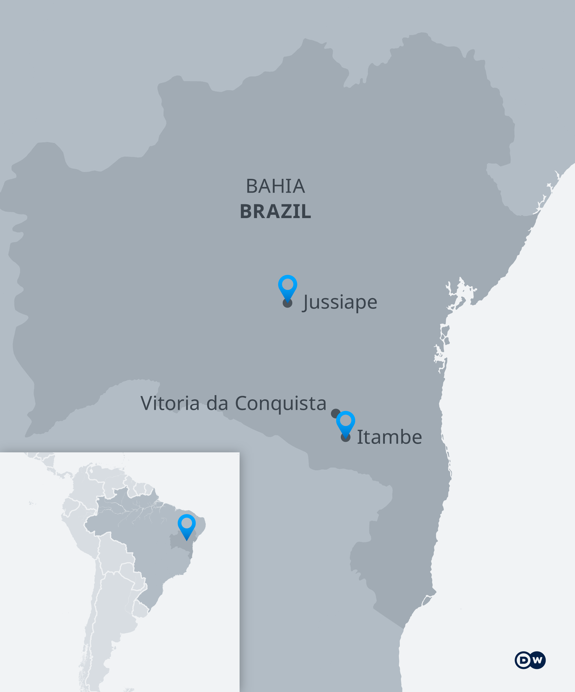Mapa do Brasil mostrando a localização das barragens destruídas
