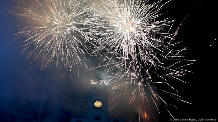 Fireworks in Madrid to mark 2021