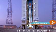 This image taken from footage aired by Iranian state television shows a rocket that Iran announced it launched on Thursday, Dec. 30, 2021. Iran on Thursday announced it launched a satellite carrier rocket bearing three devices into space, though it's unclear whether any of the objects entered orbit around the Earth. (Iranian state television via AP)