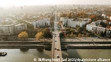 Novi Sad liegt an der Donau. Die nordserbische Stadt Novi Sad ist Kulturhauptstadt 2022. +++ dpa-Bildfunk +++