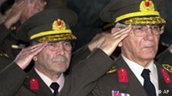 Two Turkish generals salute