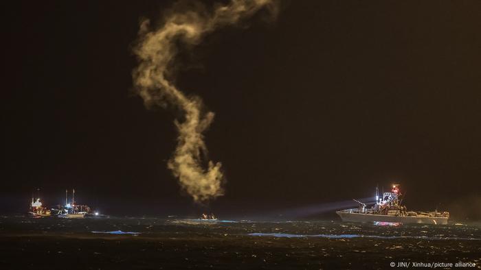 Rescue teams search for wreckage of the crashed chopper near the coast of Haifa