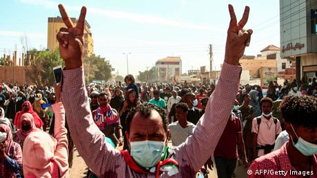 Sudanese protesters gather during a demonstration against the October 25 coup, in the capital Khartoum, on January 2, 2022.