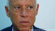 FILE PHOTO: Presidential candidate Kais Saied is pictured at his campaign headquarters, as the country awaits the official results of the presidential election, in Tunis, Tunisia September 17, 2019. REUTERS/Muhammad Hamed/File Photo