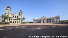 MANAGUA, NICARAGUA - APRIL 03: A view of National Palace and old Cathedral of Managua are seen empty due the spread of the novel coronavirus (COVID-19) in Managua, Nicaragua on April 3 2020. Alfredo Zuniga / Anadolu Agency