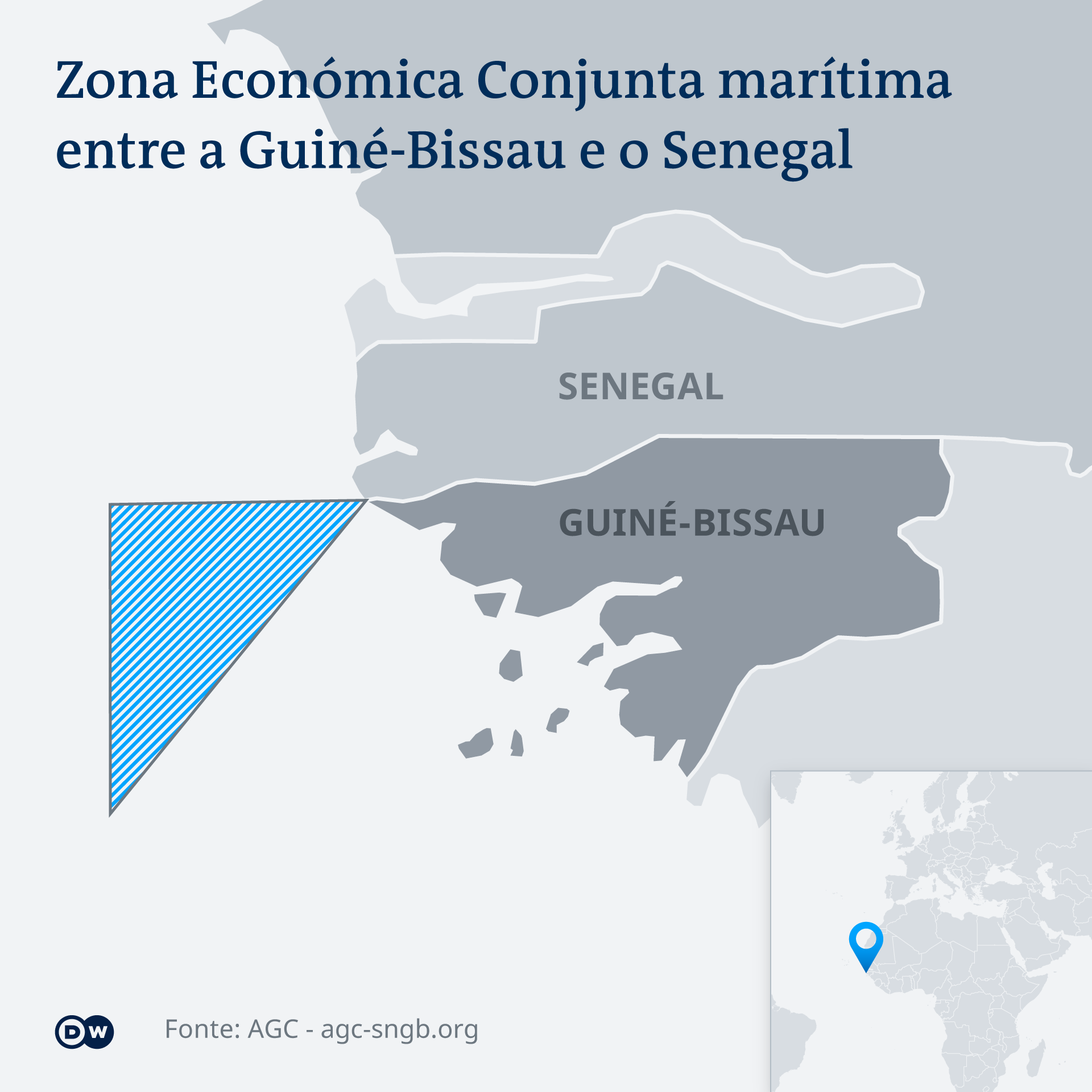 Karte - Gemeinsame Wirtschaftszone vor der Küste Senegals und Guinea-Bissau - PT